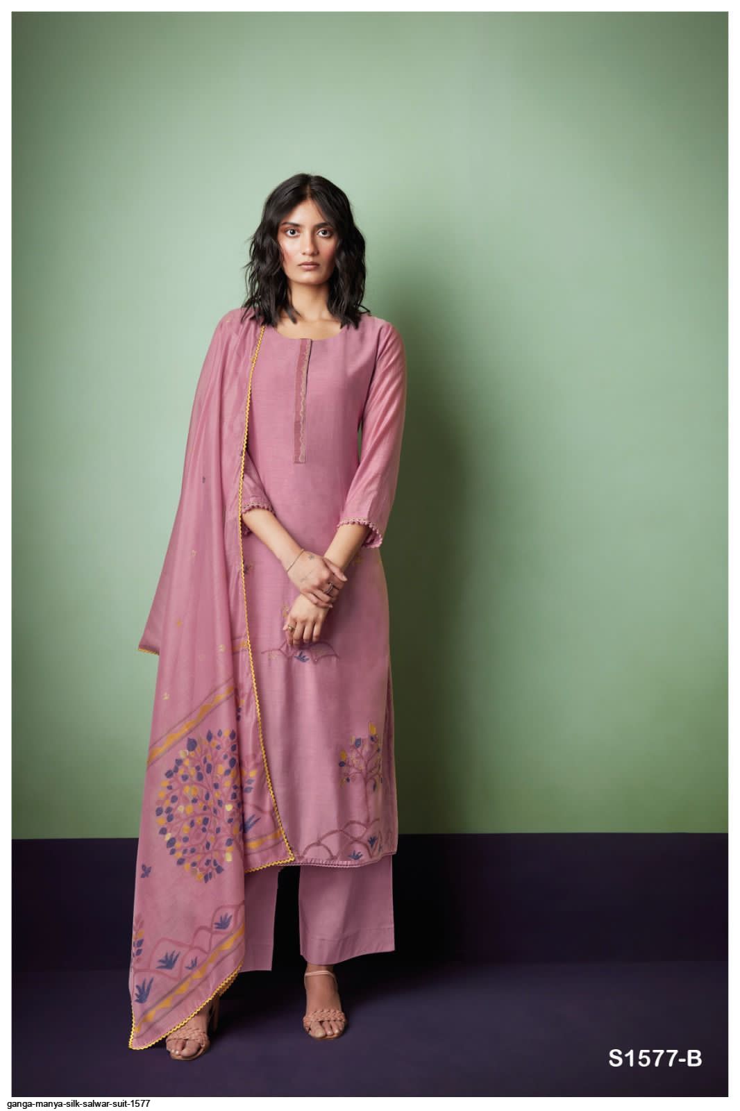 Buy Pink Silk Digital Print Salwar suit Online : UK -
