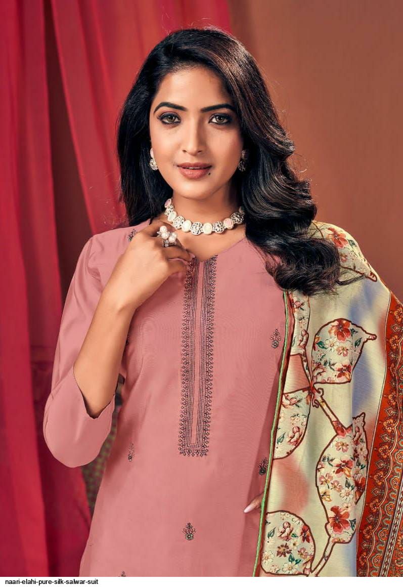 Simple And Sober Plain Pink Colour Designer Salwar Suit Crafted On Maska  Cotton Silk – Kaleendi