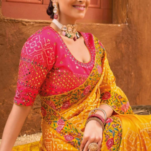 on SALE M.N Saree Presents Kacchi Work Special Party Wear Soft Silk Saree Collection At The Best Price