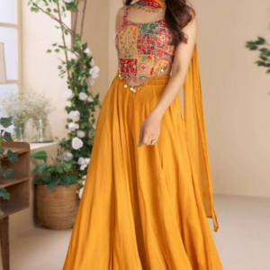 SAYURI MOON READY TO WEAR PREMIUM REAL SILK EMBROIDERED DESIGNER DRESS