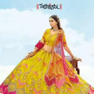 TATHASTU ANAARA 7600 SERIES WEDDING WEAR HEAVY WORK SILK LEHENGA CHOLI