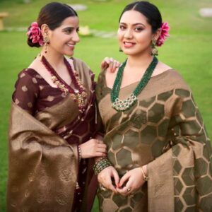 5d designer  tana bana vol 4 series 119-124 Silk Organza saree