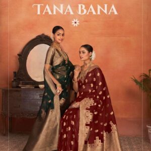 5d designer tana bana vol 6 series 131-136 silk organza saree