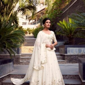 arisa lnb1422 silver glosy festive stitch lehenga unstitch choli online