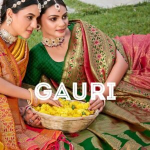 astita gauri series 1002 to 1006 banarasi silk occasion wear saree in wholesale surat
