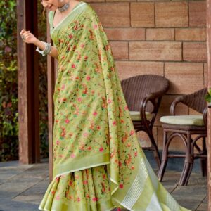 Astita KASHMIRA NX series 1002 to 1005 fancy designer linen Cotton fabric with embroidery Work saree in wholesale surat