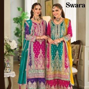 eba swara premium silk with emboidery work readymade suit