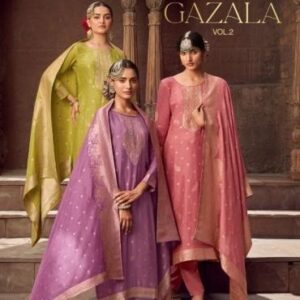 fourdots gazala vol 2 series 1821 to 1824 hit design viscose muslin jacquard salwar kameez in wholesale surat