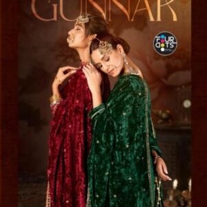 fourdots gunaar series 5091 to 5094 unstitched makhmal velvet suits in wholesale surat