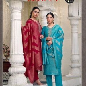 fourdots launch lekha series 1581 to 1584 organza silk amazing suit in wholesale surat