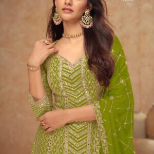 gulkayra designer palak vol 5 series 7518T to 7518W occasion wear chinon readymade plazzo suits in wholesale surat