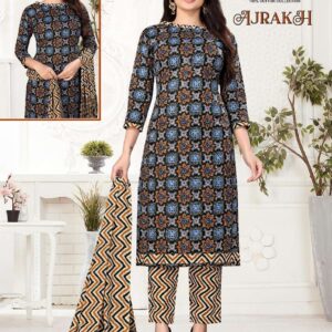 Lassa Ajrakh series 1101 to 1110 Pure Cotton Print salwar kameez in wholesale surat