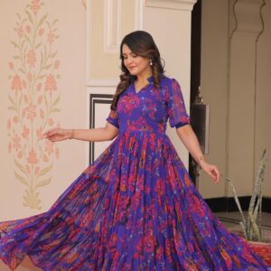 lw 9246 faux georgette readymade unique combo set anarkali gowns