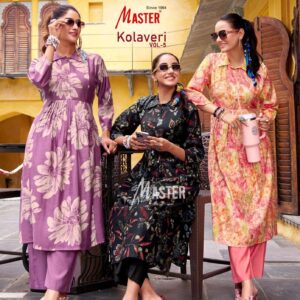master kolaveri vol 5 series 5001 to 5008 vertican print readymade stylish co-ord set in wholesale surat