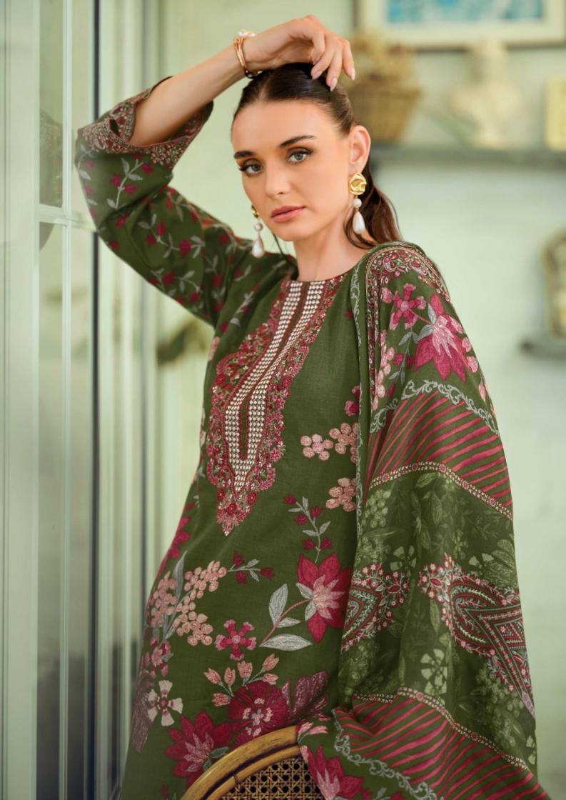 nisanka hermitage mughal series 01 to 06 lawn cotton pakistani readymade big size suit in wholesale surat - Image 11