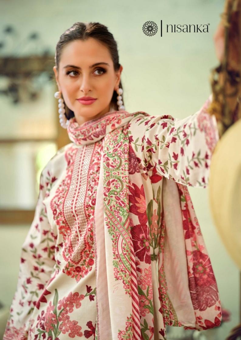 nisanka hermitage mughal series 01 to 06 lawn cotton pakistani readymade big size suit in wholesale surat - Image 14