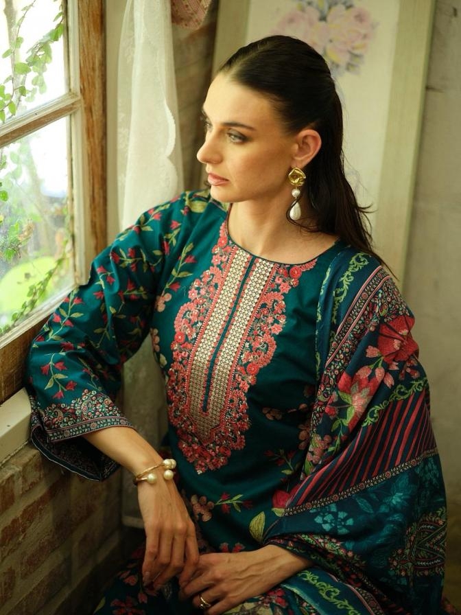 nisanka hermitage mughal series 01 to 06 lawn cotton pakistani readymade big size suit in wholesale surat - Image 20