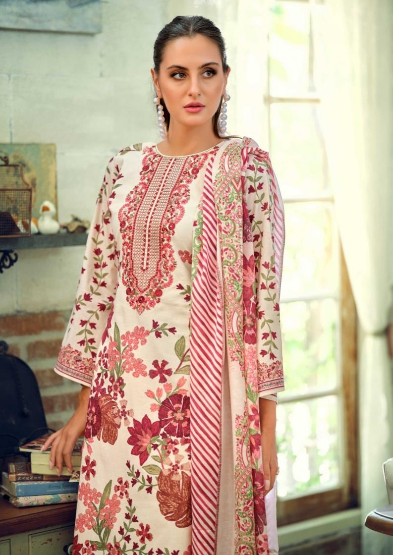 nisanka hermitage mughal series 01 to 06 lawn cotton pakistani readymade big size suit in wholesale surat - Image 9