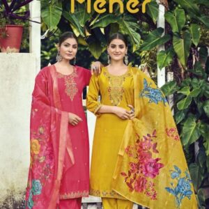 ossm meher series 1001 to 1006 viscose roman silk readymade plus size unique suit in wholesale surat
