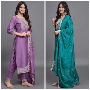 PR 9STAR FASHION MOSAM VISCOSE WITH EMBROIDERY WORK READYMADE suit