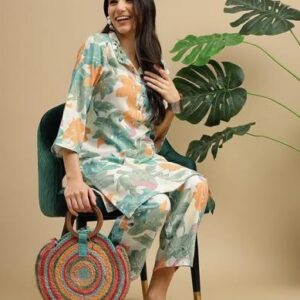 PR 9STAR FASHION RAINBOW RAYON WITH DIGITAL PRINT WITH HANDWORK CO SET IN WHOLESALE SURAT