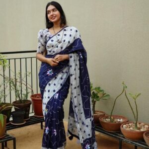 pr clothing kc 417 magic paint chanderi cotton trendy saree in wholesale surat