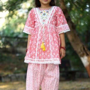 pr clothing kreative series 180 to 524 cotton readymade stylish kids combo kurti with pant in wholesale surat