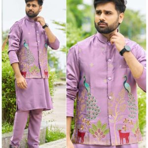 pr clothing swagat vol 3 readymade malai satin mens kurta koti pyjama sets in wholesale surat
