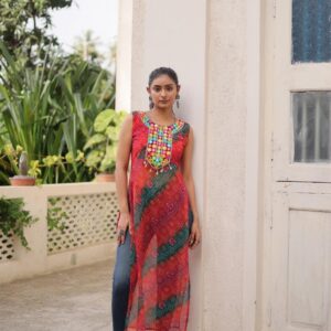 pr clothnig lw 9267 georgette kutchi gamthi mirror readymade navratri long kurti in wholesale surat