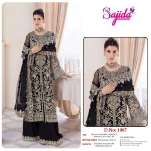 sajida designer 1087 georgette pakistani suits in wholesale surat