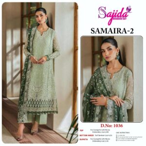 sajida designer samaira vol 2 1036 georgette pakistani party wear salwar kameez in wholesale surat
