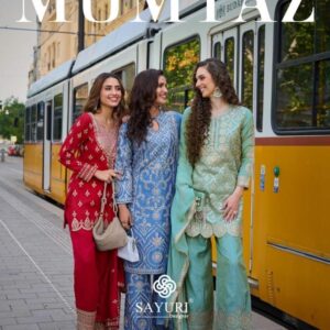 sayuri designer mumtaz series 10029 to 10031 simar silk readymade salwar kameez in wholesale surat