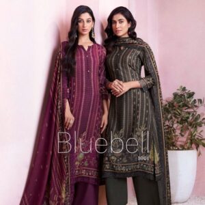 shiddat bluebell 1001 series 1001 A to 1001 D muslin amazing suit in wholesale surat