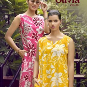tips & tops olivia vol 3 series 1001 to 1006 rayon readymade classic kurti with pant in wholesale surat