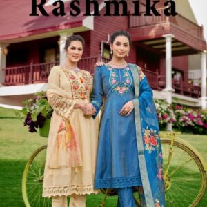 vazi fashion rashmika series 1001 to 1004 viscose tissue shimmer readymade stylish suit in wholesale surat