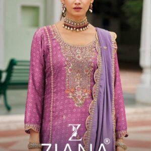 ziana 15001 A to D chinon silk readymade party wear sharara style suit in wholesale surat