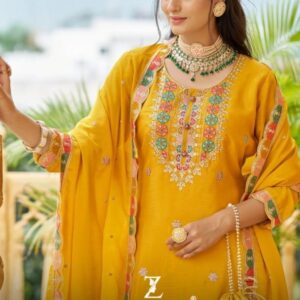 ziana 15011 A to D chinon silk readymade combo sharara kurti with dupatta in wholesale surat