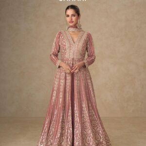 aashirwad mor bagh janaki series 10353 to 10356 chinon silk readymade designer skirt kurti with dupatta in wholesale surat