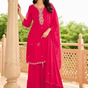 anju fab cl 1910 chinon chiffon readymade exclusive combo plazzo suits in wholesale surat