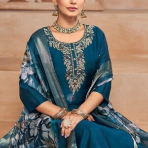 anju fab rl 9009 roman silk readymade combo set suit in wholesale surat