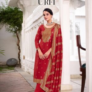 belliza designer urfi series 892001 to 892006 viscose dola silk jacquard readymade plus size suit in wholesale surat
