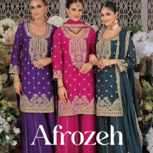eba lifestyle afrozeh series 1920 to 1922 chinon readymade festive plazzo suit in wholesale surat