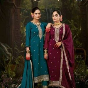 Fourdots Chinmayi series 3041 to 3044 Designer crush silk with heavy work salwar kameez in wholesale surat