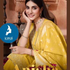 kaya launch anisha series 01 to 06 chanderi jacquard readymade pretty suit in wholesale surat