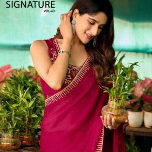 lt fashion signature vol 40 series 4001 to 4006 malai silk saree in wholesale surat