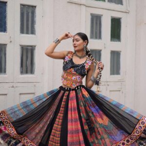 lw 7135 half saree georgette readymade navratri lehenga choli in wholesale surat