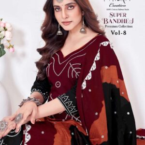 Mishri Super Bandhej Vol-8 series 8001 to 8010 Pure Cotton Printed salwar kameez in wholesale surat