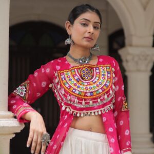 pr clothing ka 5043 navratri kora cotton readymade trendy lehenga with kurti in wholesale surat