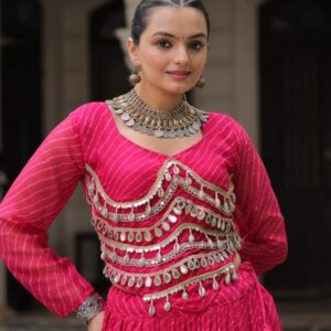 pr ka 5047 half saree leheriya print navratri special readymade chaniya choli in wholeslae surat