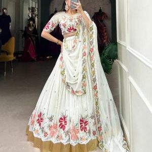 pr lnb1413 georgette sequins Wholesale lehenga in Surat